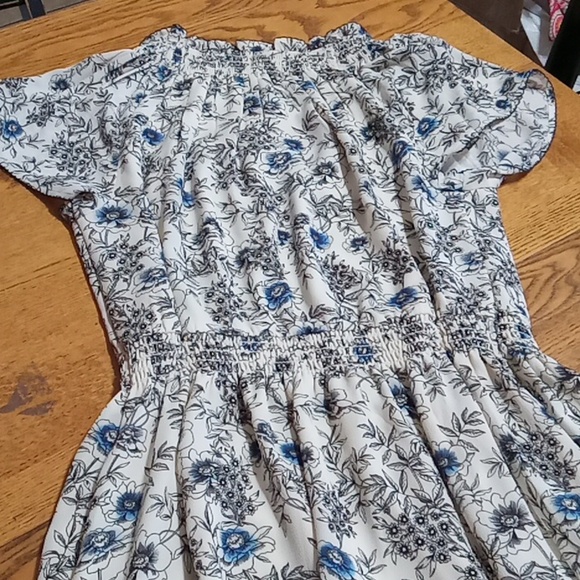 TALBOTS Womens SMALL Dress FLORAL LONG Used Preowned Cocktail Party Flowers - Picture 7 of 7